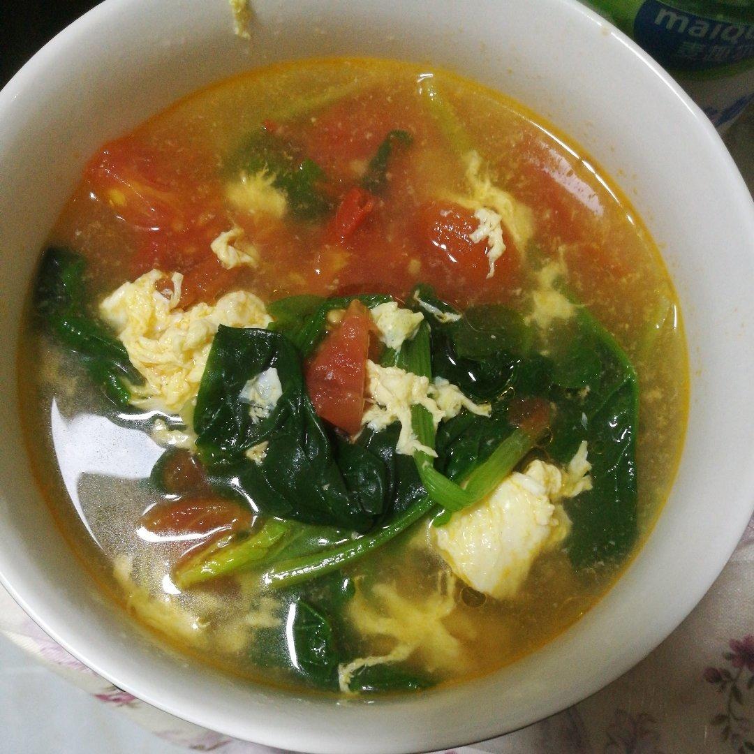 西红柿菠菜鸡蛋汤