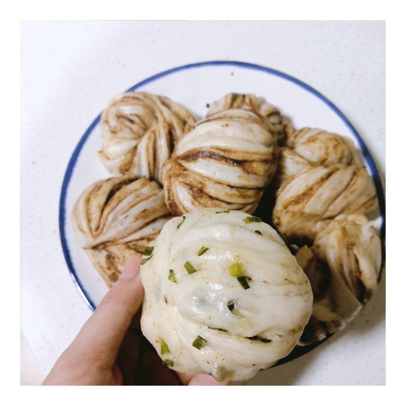 葱油花卷，一根筷子卷出漂亮的造型