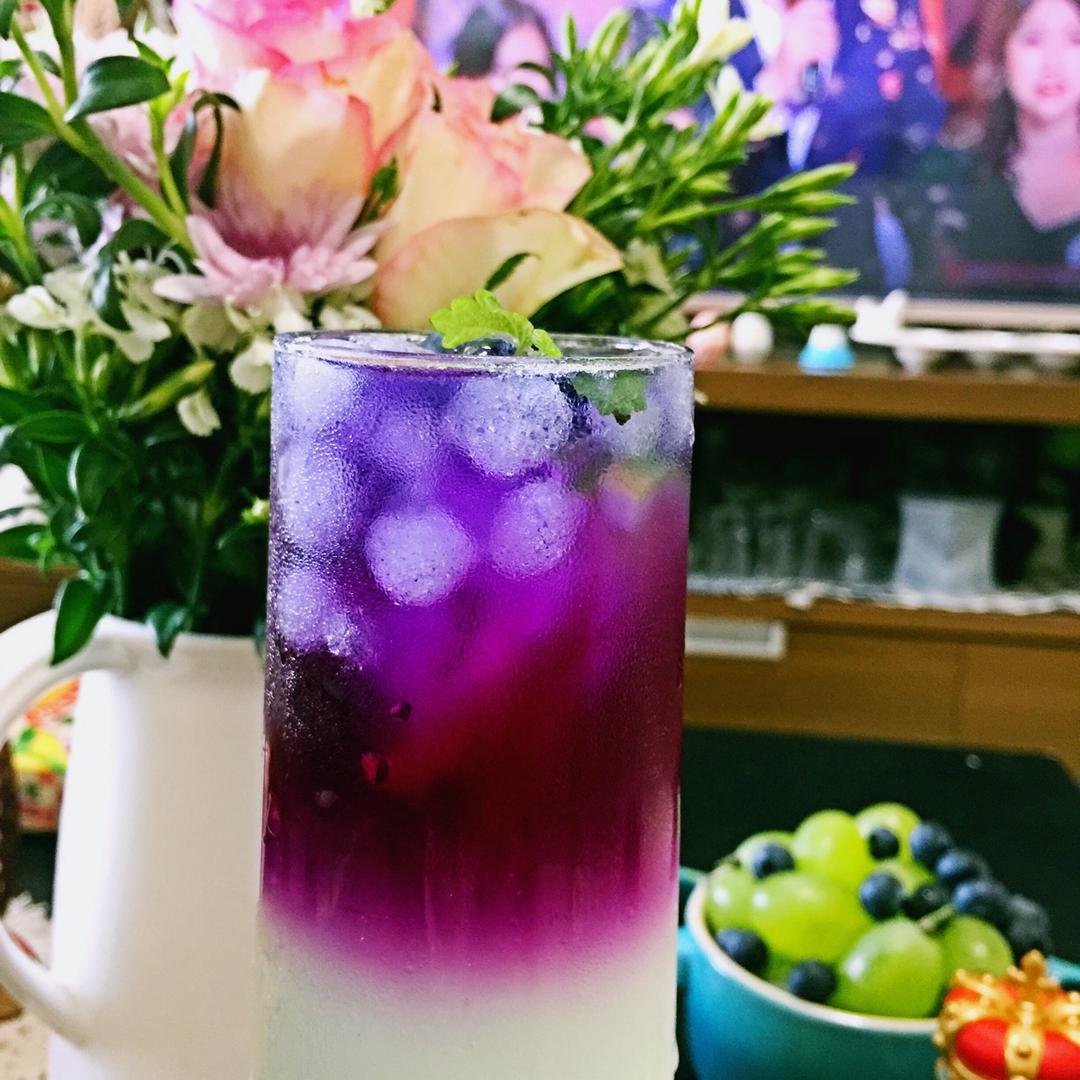 柠檬蝶豆花茶