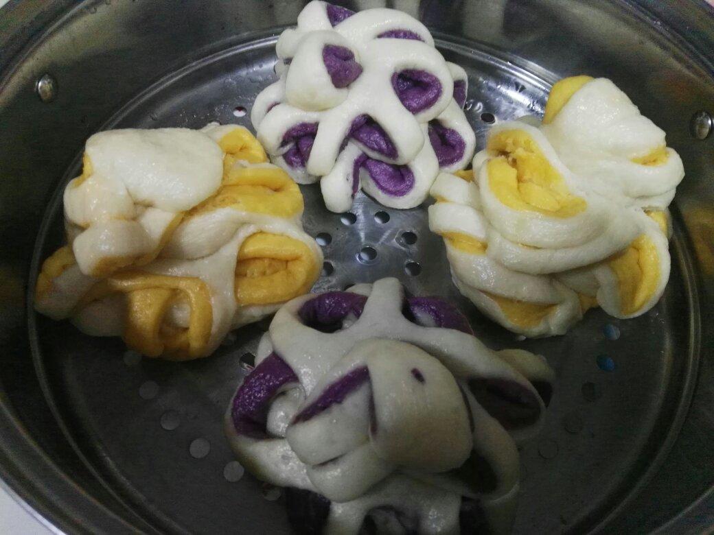 紫薯花朵馒头