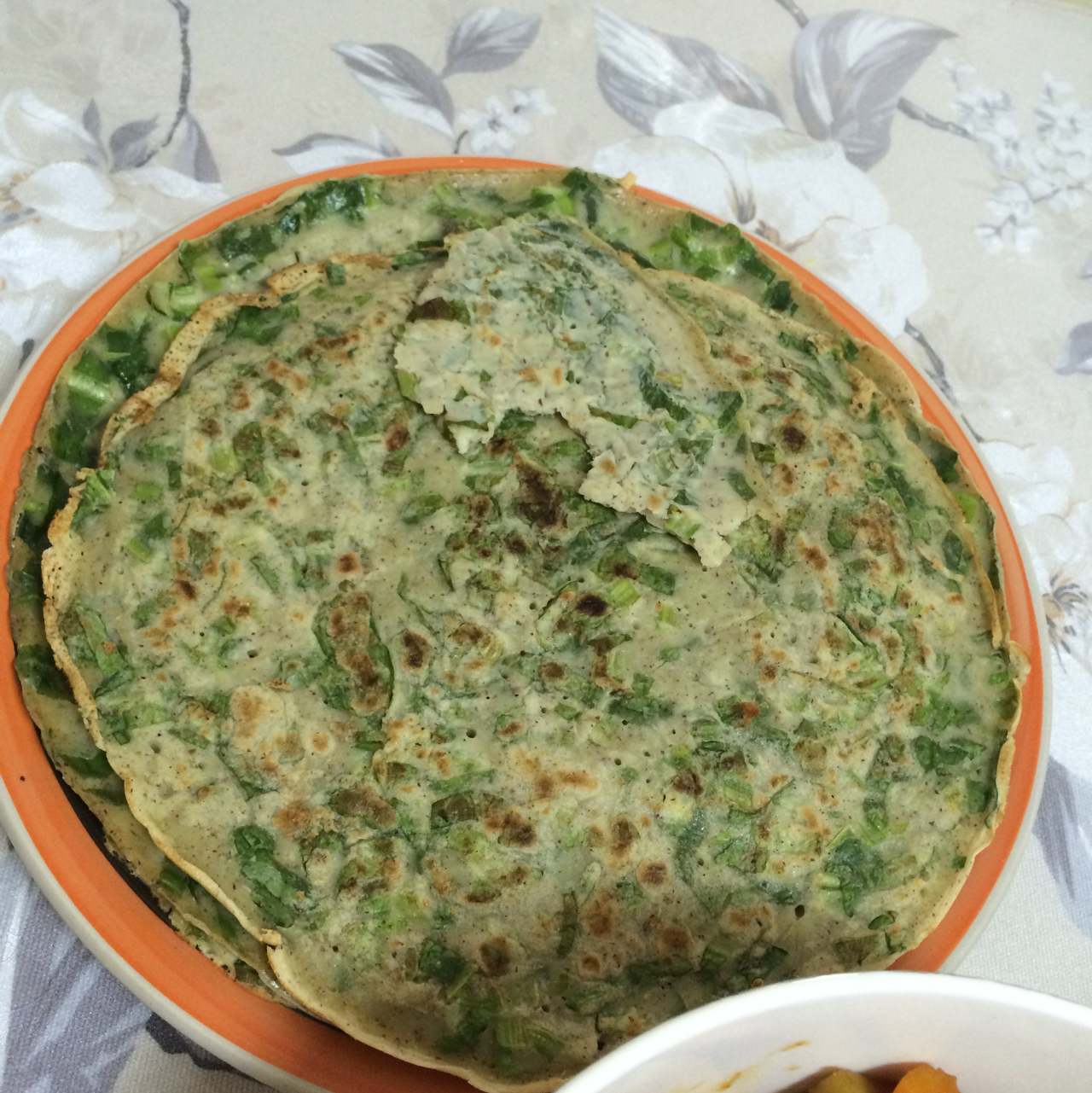 青菜鸡蛋煎饼