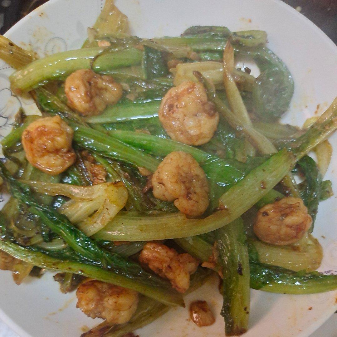 蚝油虾仁油麦菜