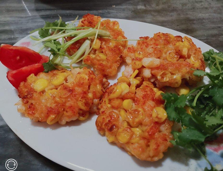 有颜值还健康的玉米虾饼，做法简单又好吃，一学就会