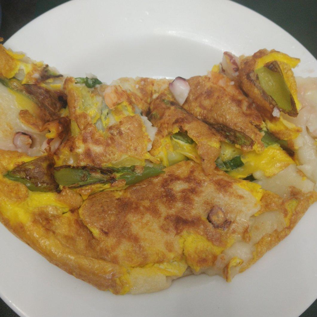 做出跟餐厅一样酥嫩的【韩式海鲜葱饼】