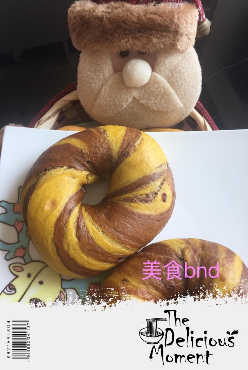 双色南瓜贝果~天然酵种