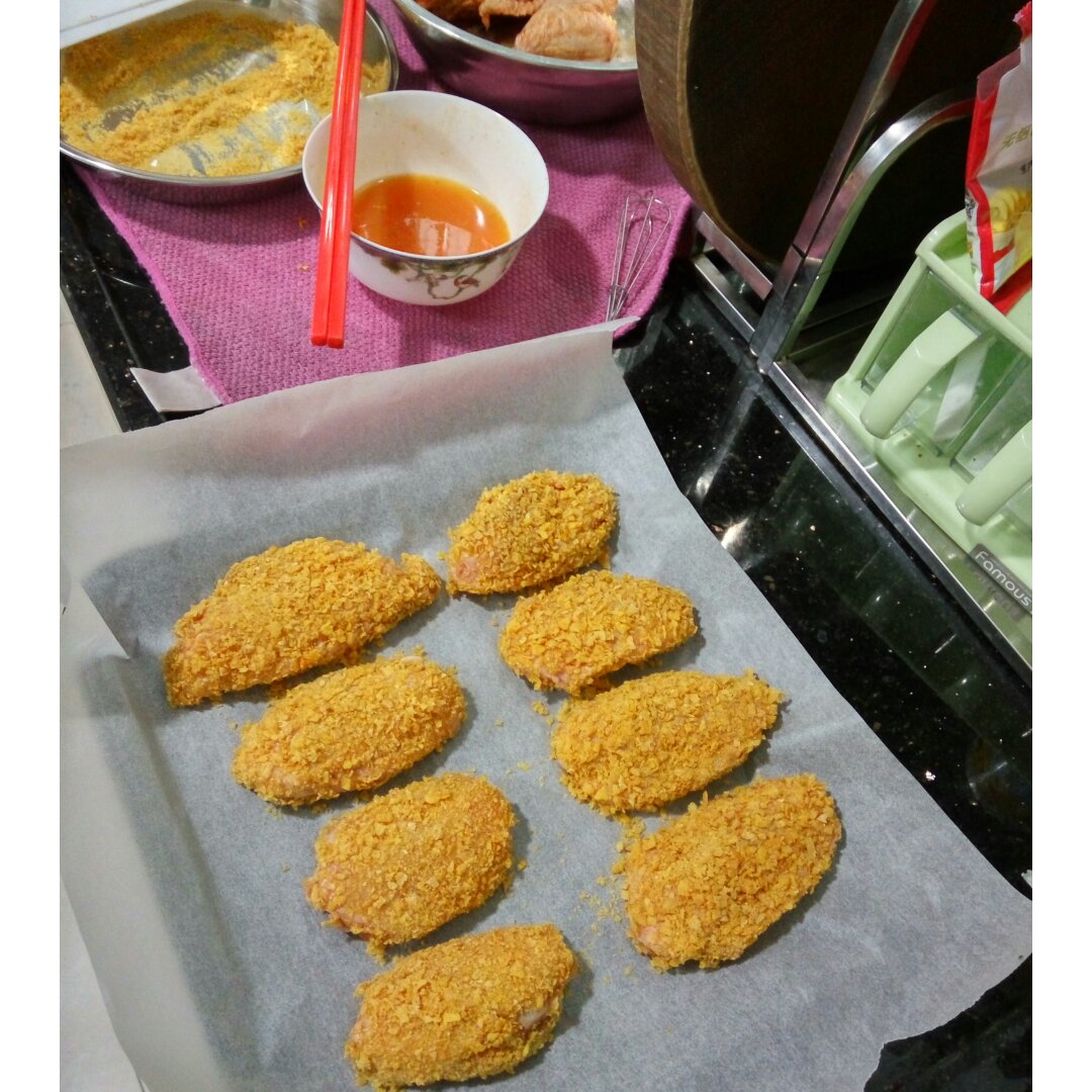 玉米片的妙用—香酥烤翅