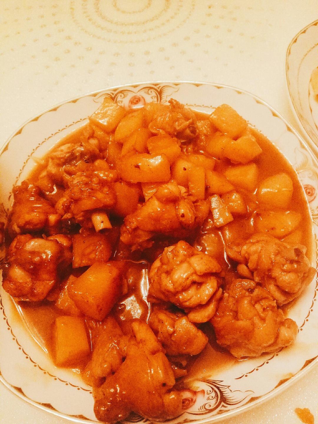 土豆焖鸡腿