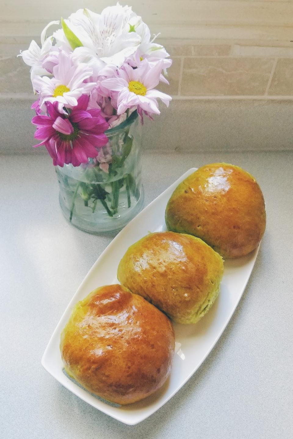 抹茶红豆软面包