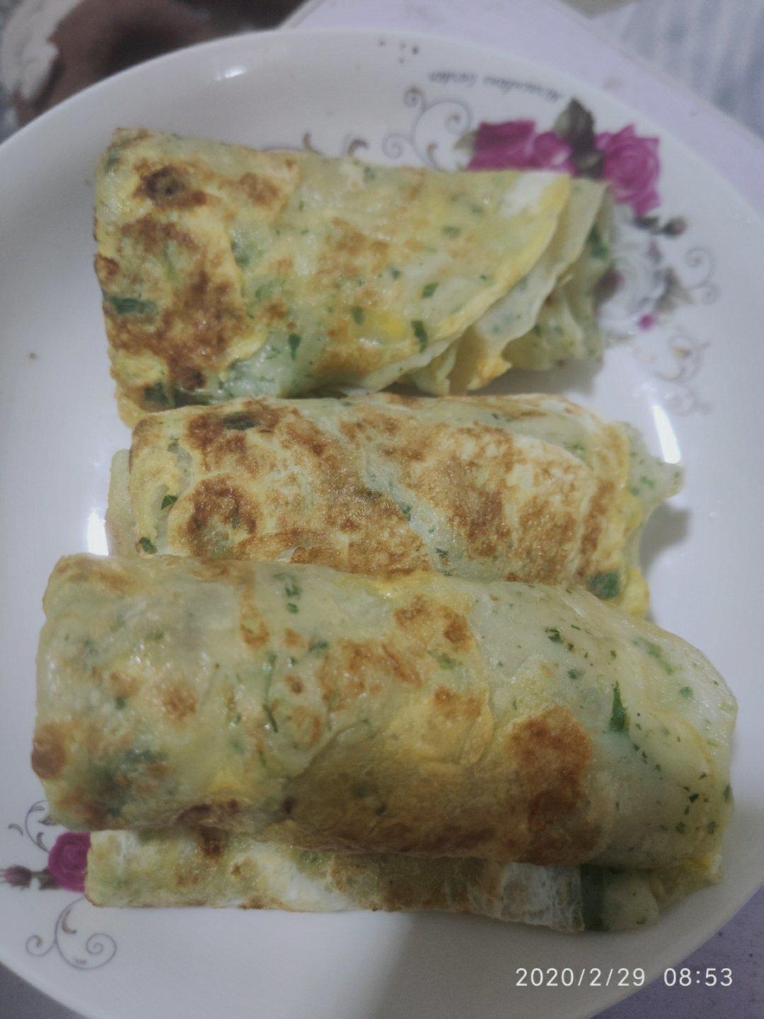 营养餐---鸡蛋葱花饼