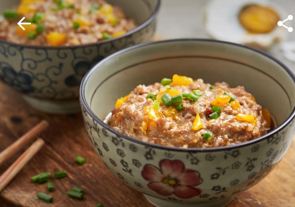 咸蛋黄蒸肉糜(五花肉)(品味江南)，咸蛋蒸肉饼(东方之猪)美善品小美食谱，蒸莲藕酿肉，如何做咸蛋