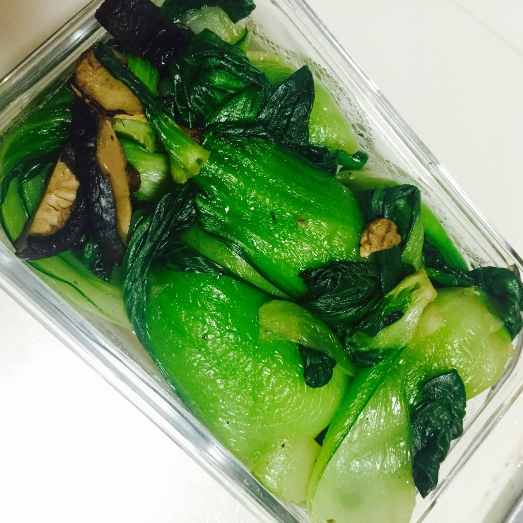 老丁的私房菜-香菇炒油菜