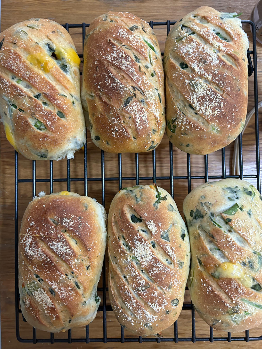 菠菜芝士咸面包