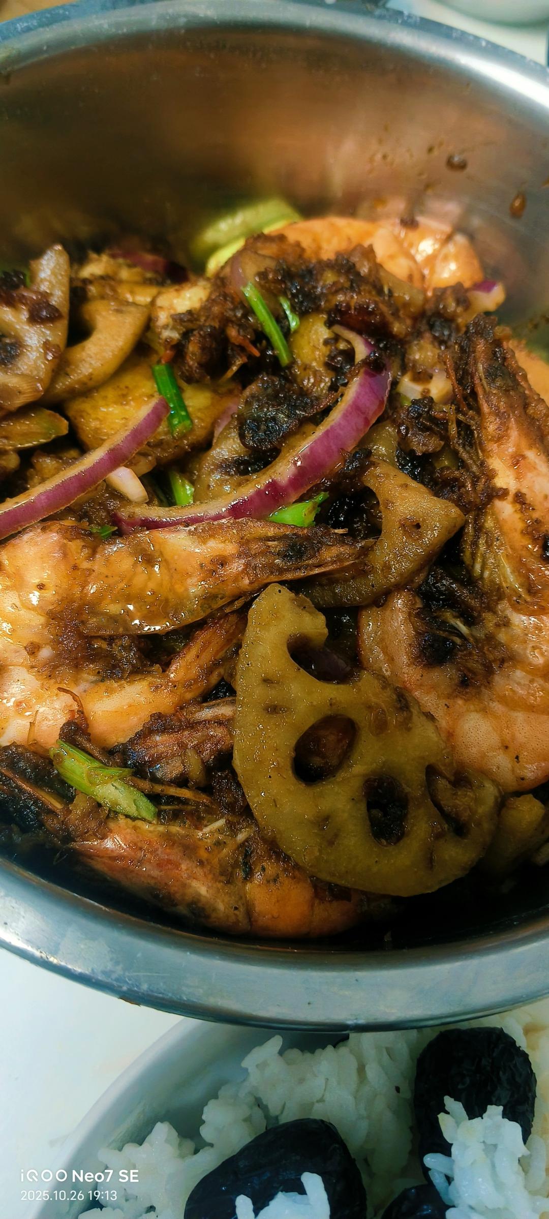 干锅鸡翅香辣虾🍤