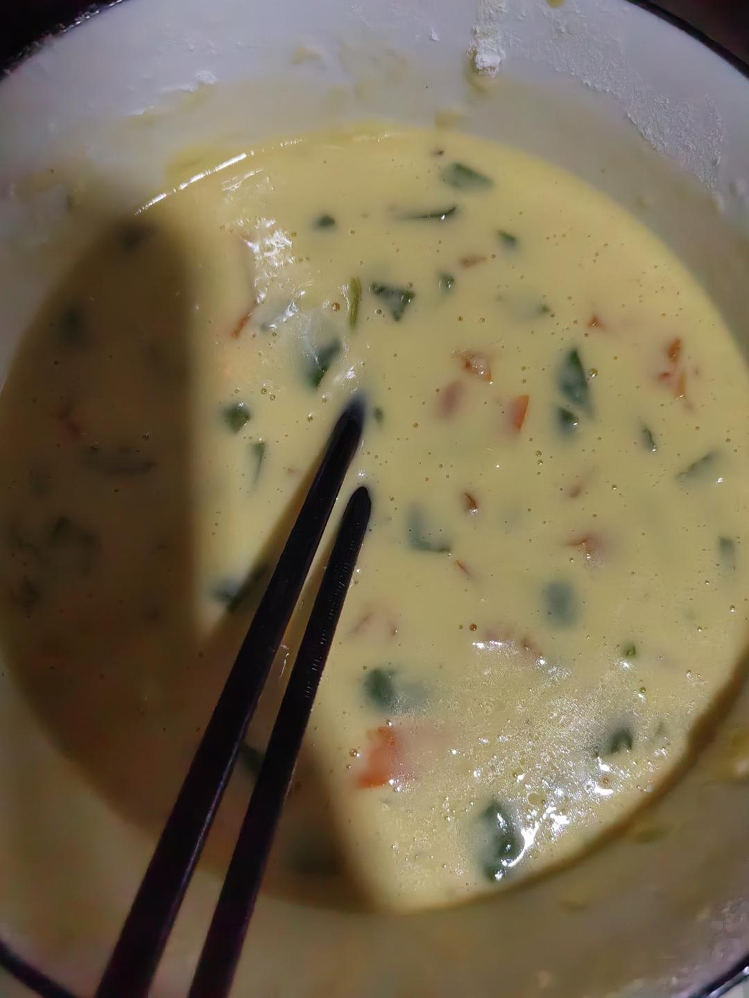 简单快手蔬菜鸡蛋煎饼
