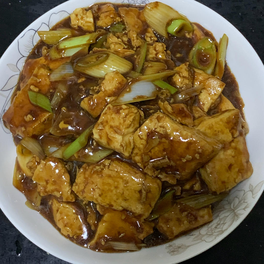 葱烧豆腐