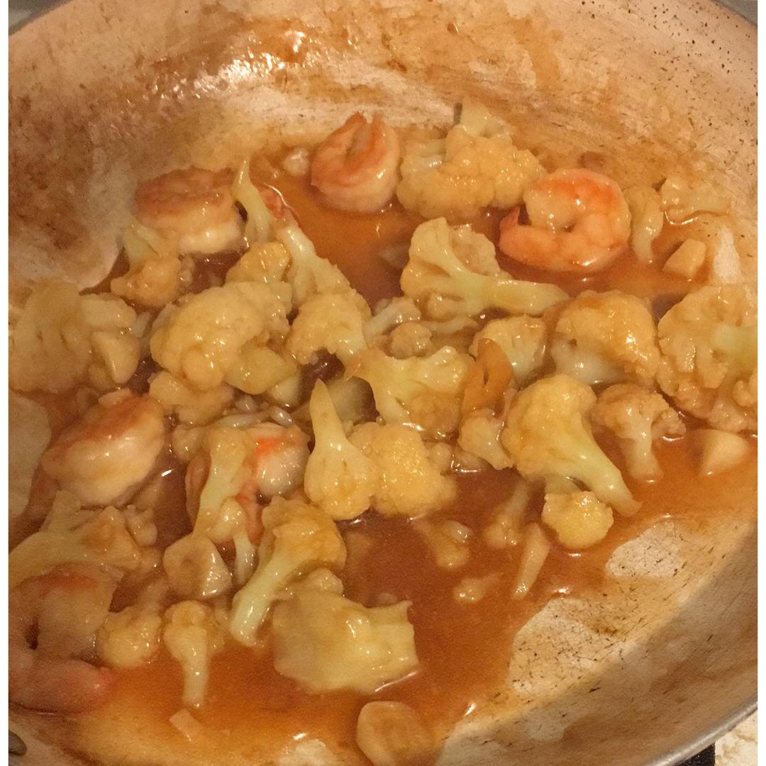 虾仁炒菜花