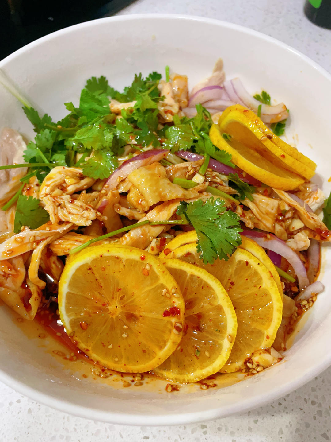 柠檬手撕鸡  夏季开胃凉拌菜