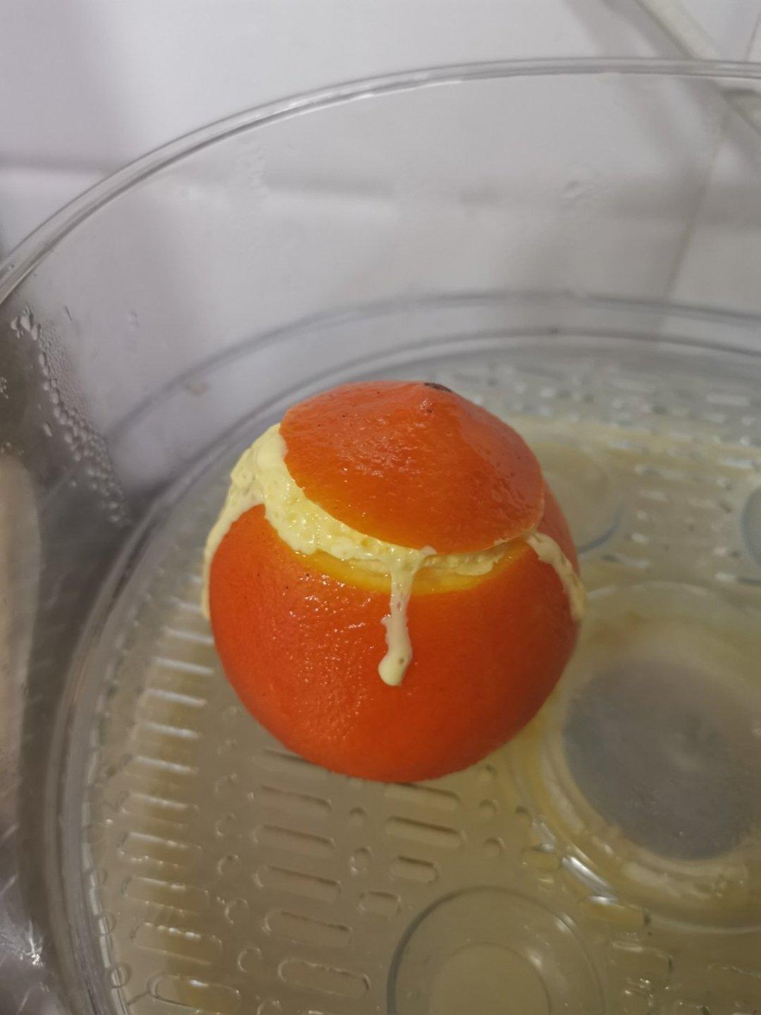 懒人甜品🍮｜橙香双皮奶蒸蛋