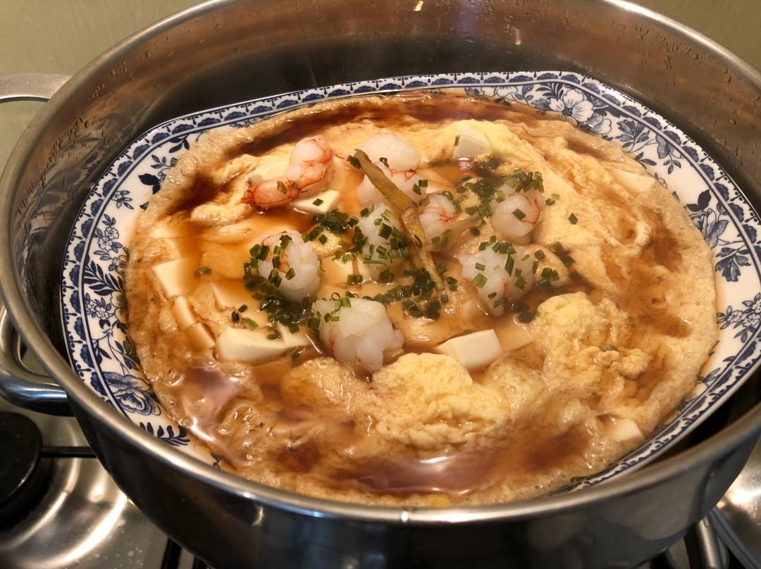 虾仁豆腐蒸水蛋