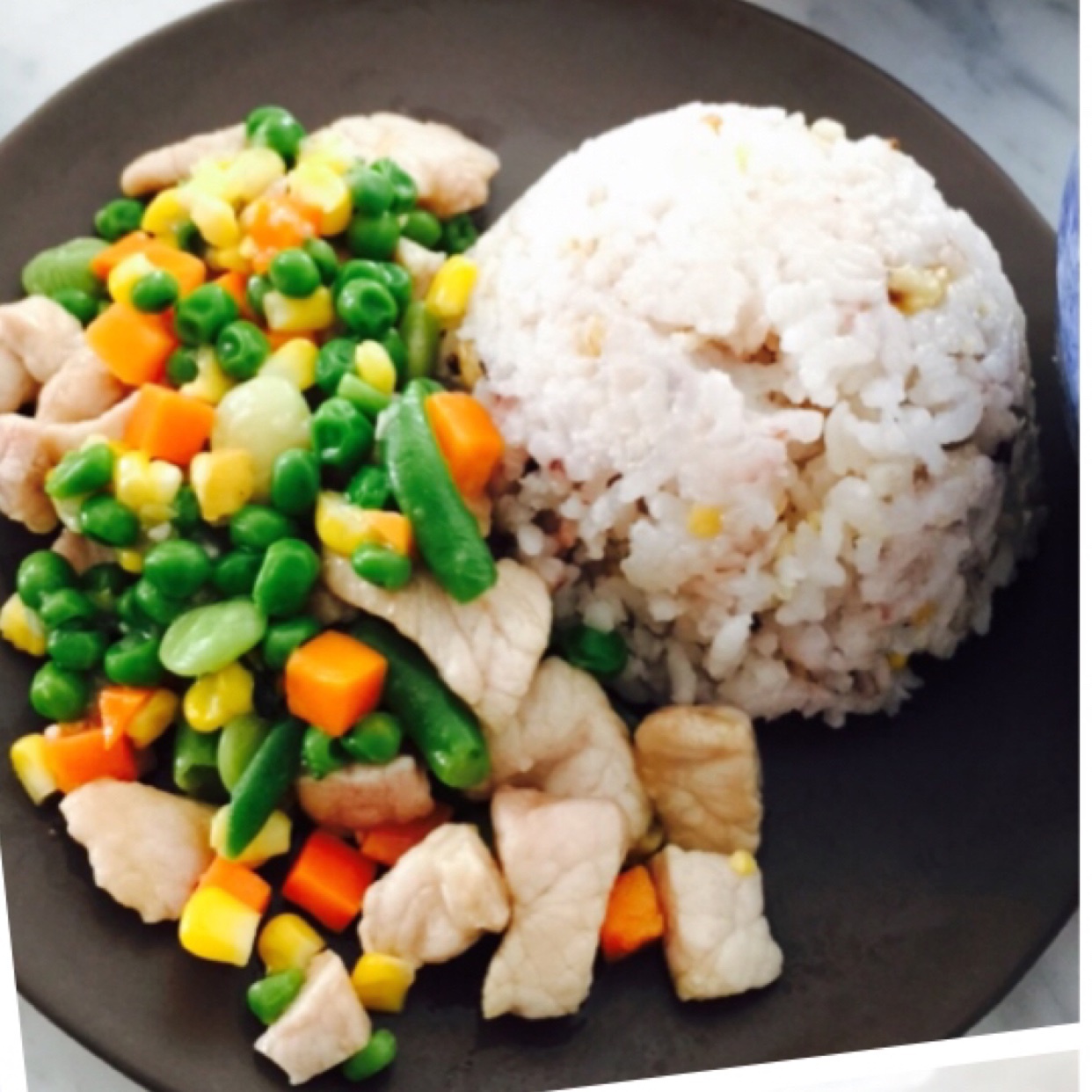 玉米炒肉丁