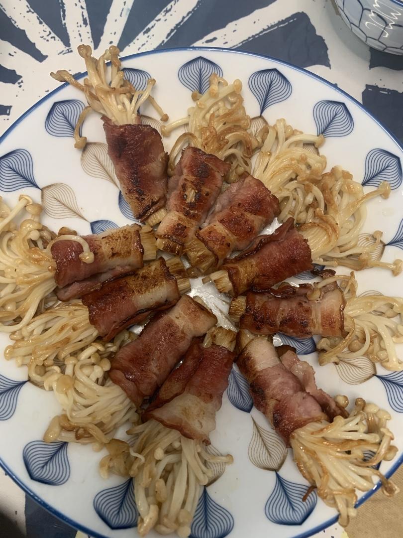 快手十分钟【金针菇培根卷】