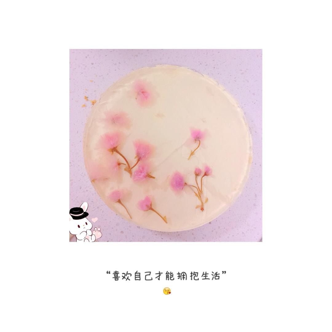 颜值爆表的樱花慕斯。（6寸圆模）