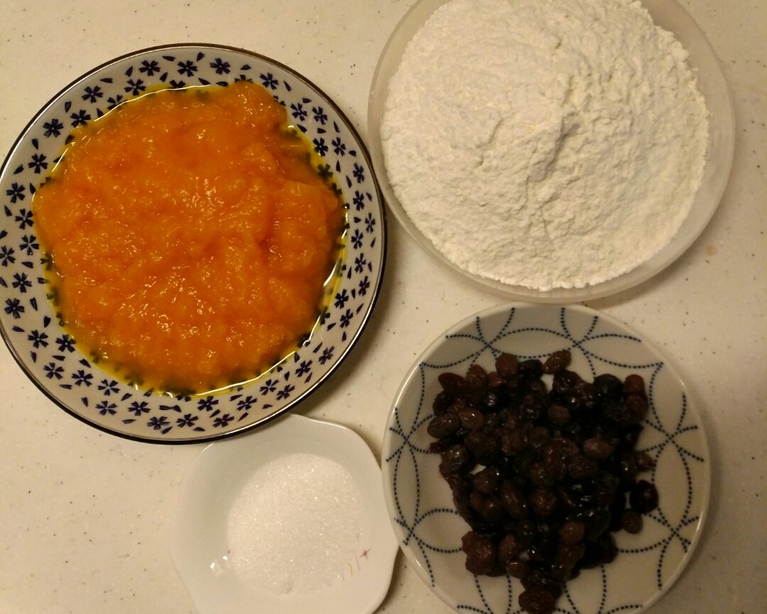 南瓜蔓越苺葡萄乾發糕的做法 步骤1