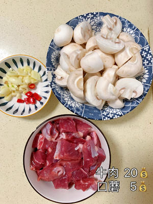 今日菜谱：牛肉黑椒口蘑的做法 步骤1