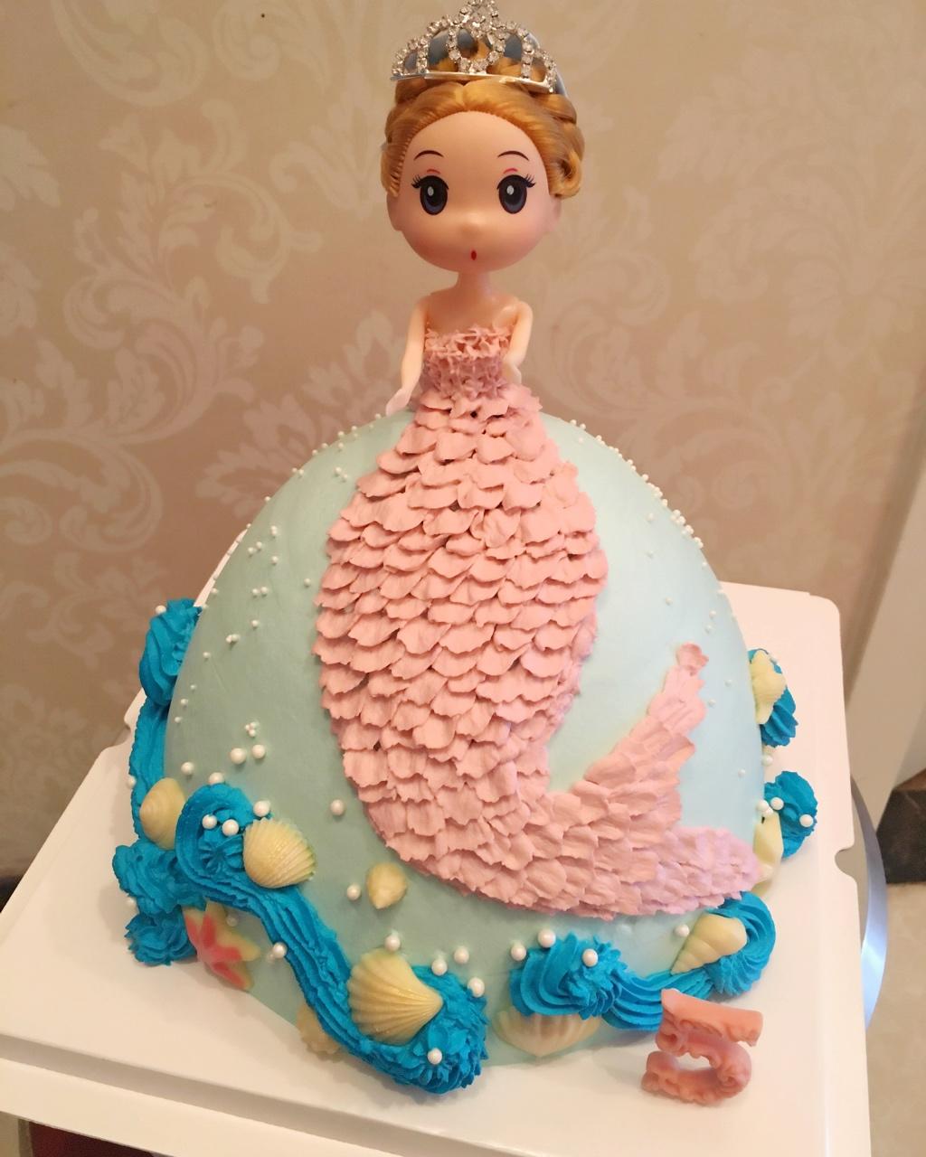 裱花蛋糕之珍珠美人鱼芭比蛋糕