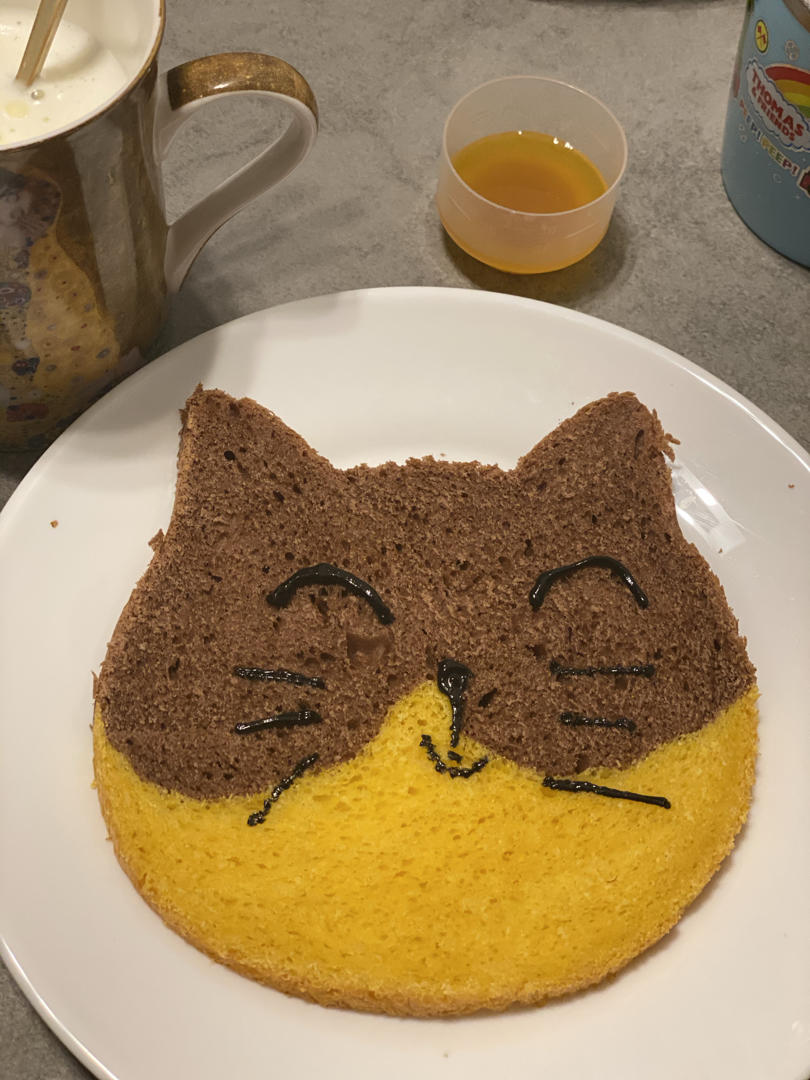 双色大脸猫吐司（蜂蜜南瓜&巧克力）