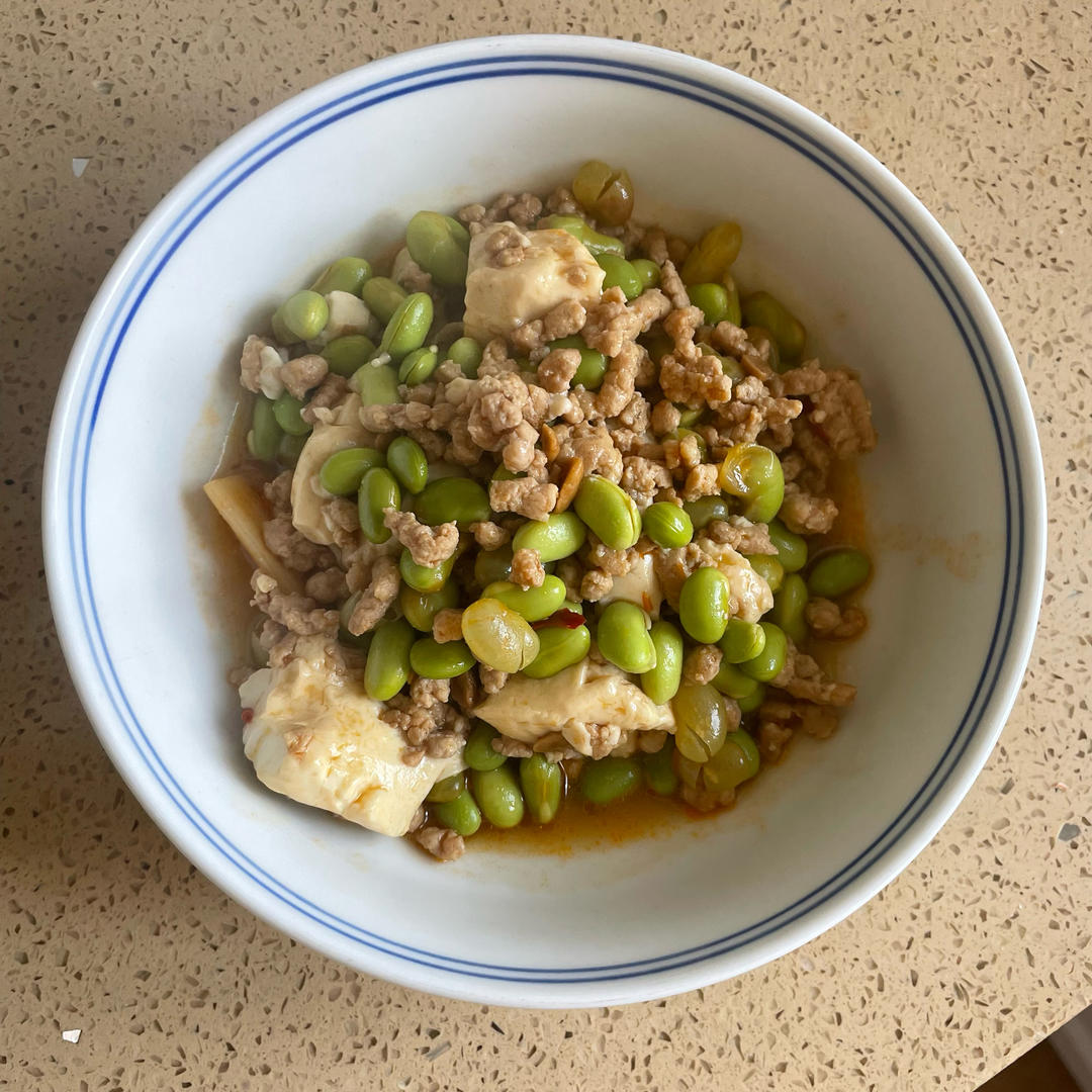 毛豆肉末烧豆腐