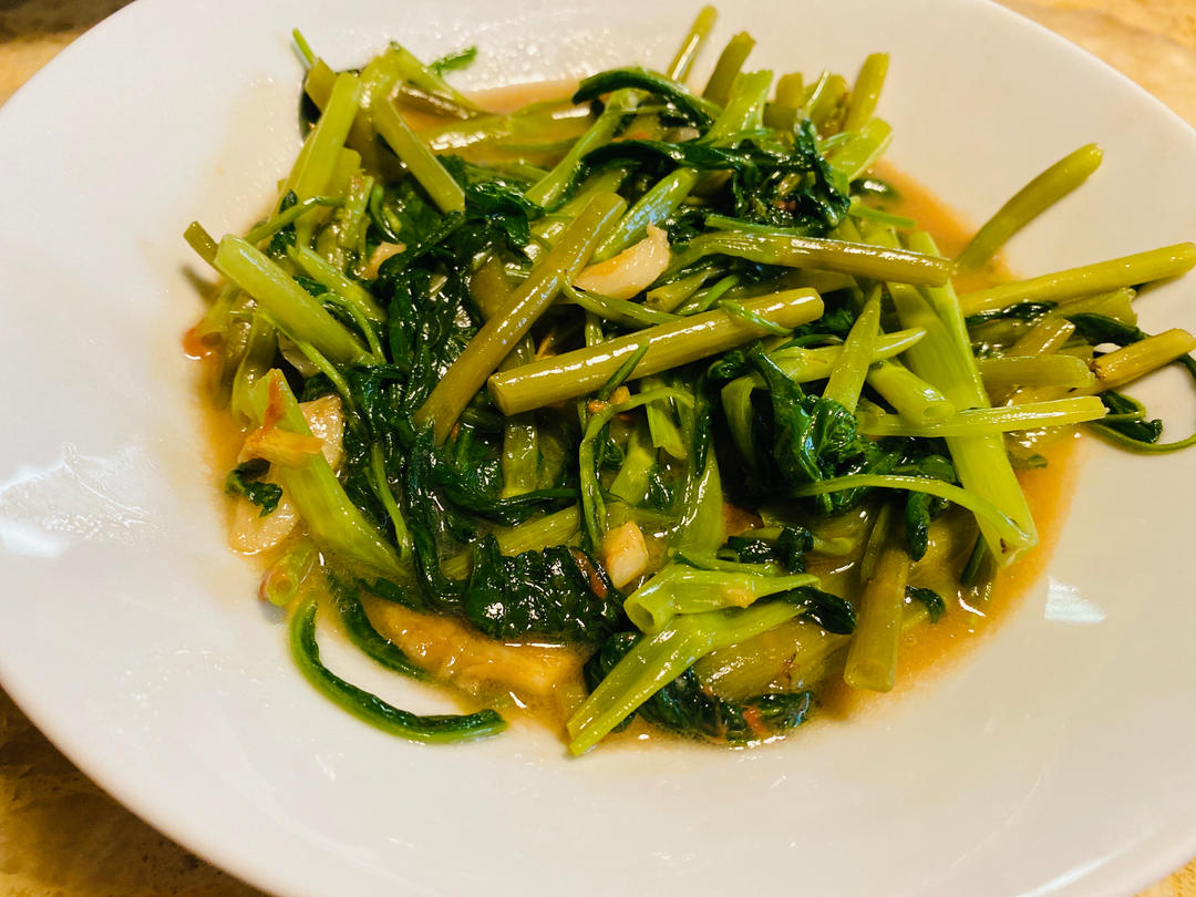 广东大排档风味椒丝腐乳炒空心菜