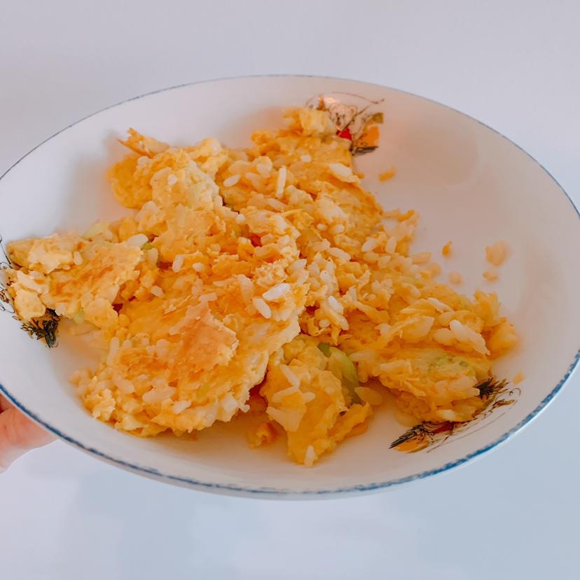 快手早餐…米饭鸡蛋饼