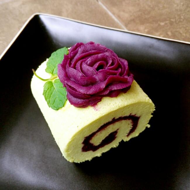鲜薄荷紫薯蛋糕卷的做法