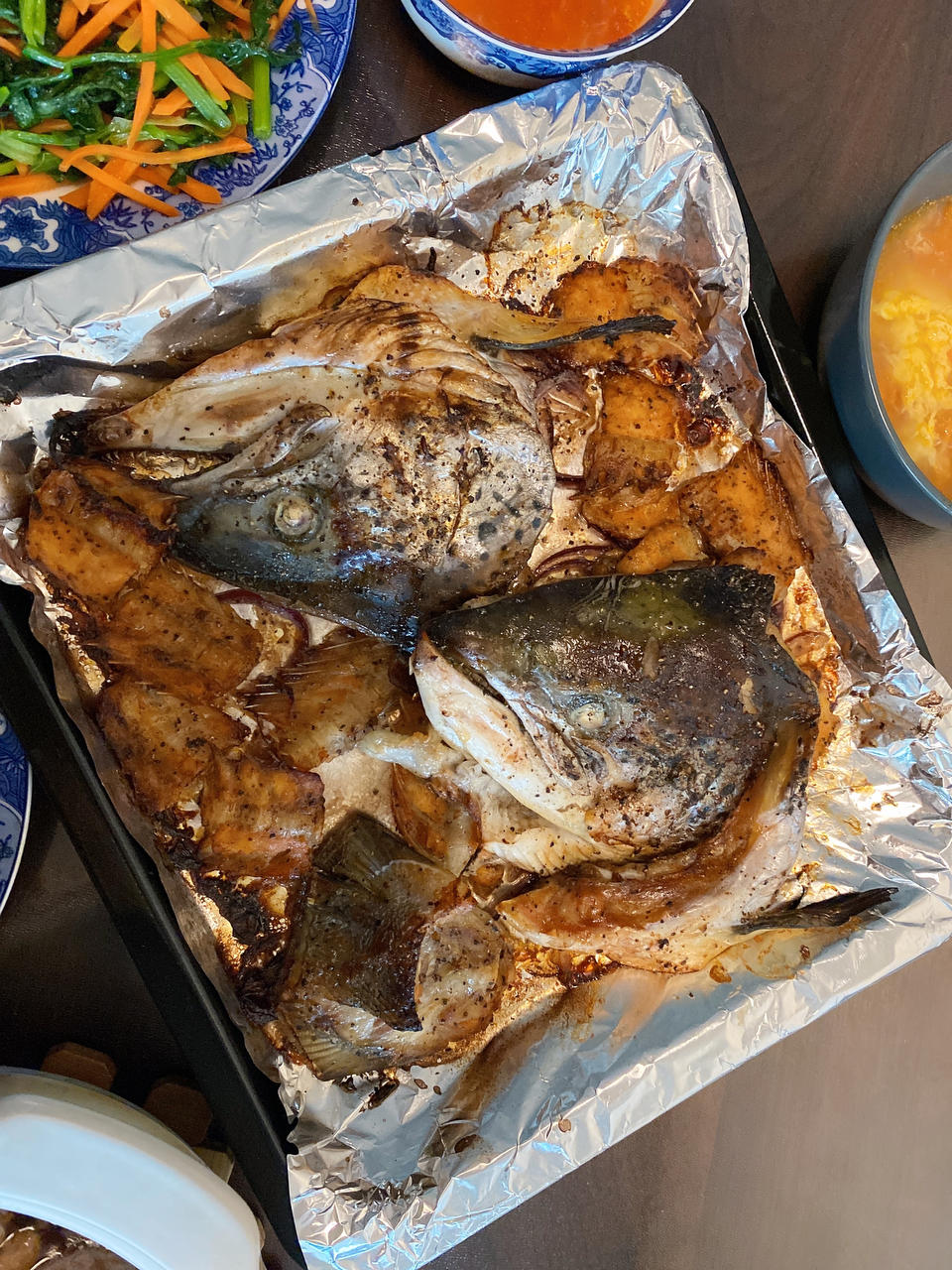 大和风味之盐烤三文鱼头