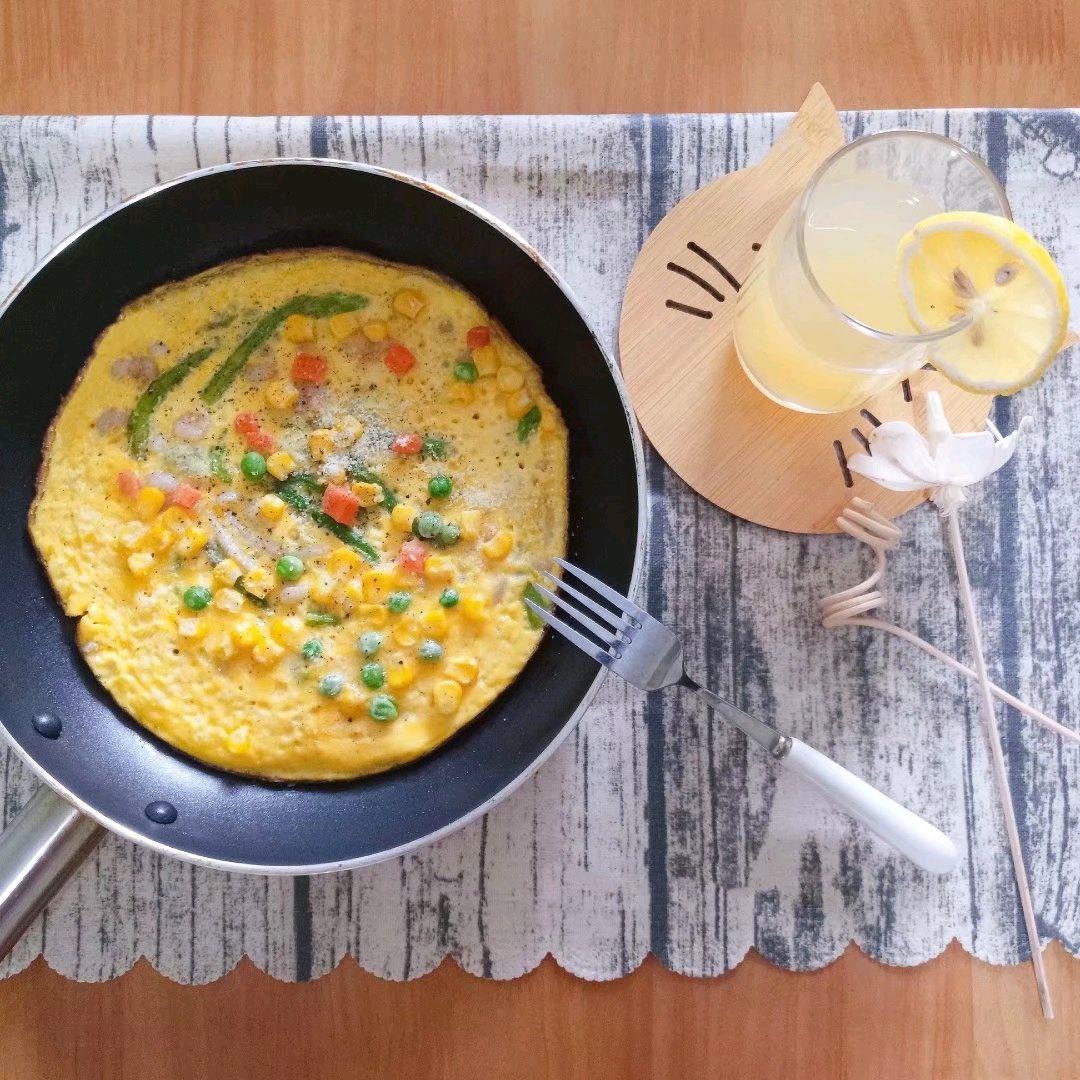 快手早餐 什锦虾仁蛋饼