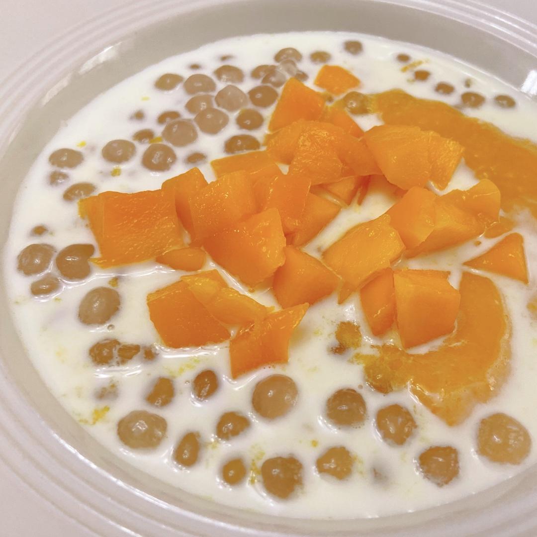 胖胖美食做的港式甜品杨枝甘露芒果西米露附芒果花切法