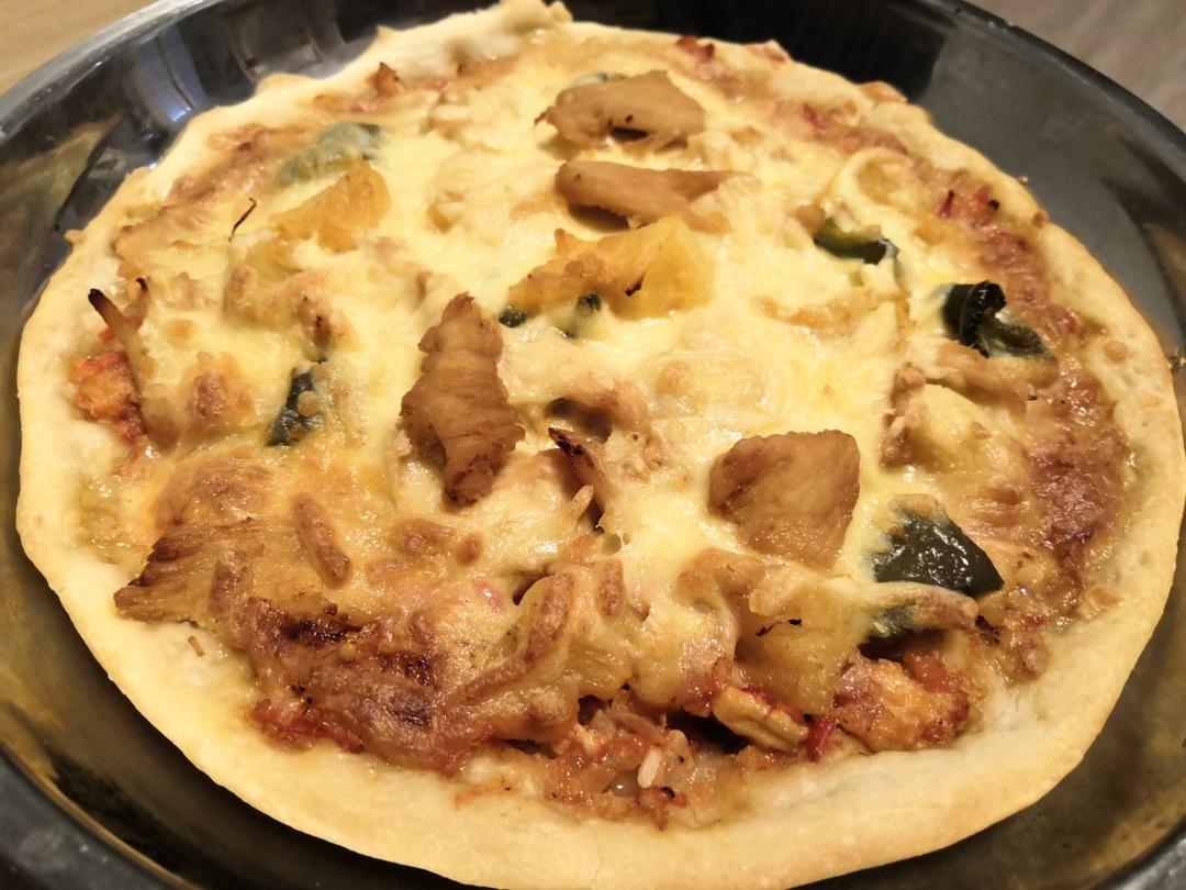 简单适合新手的菠萝鸡肉披萨