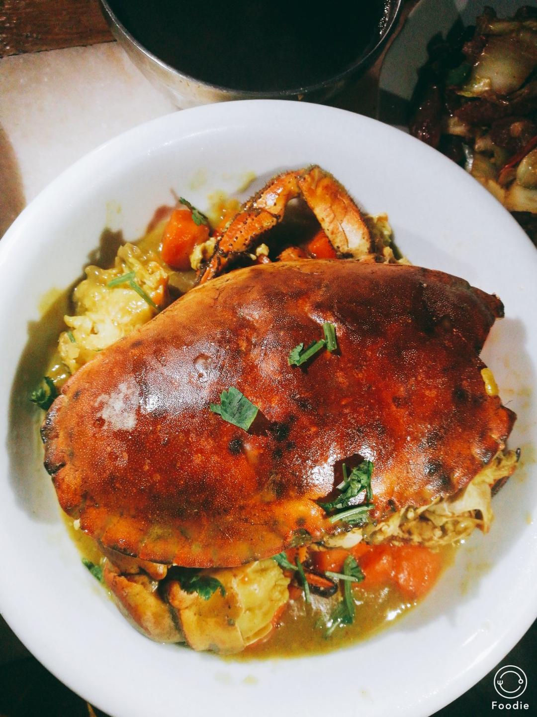 咖喱炒英国黄金面包蟹【主食-海鲜-面包蟹】