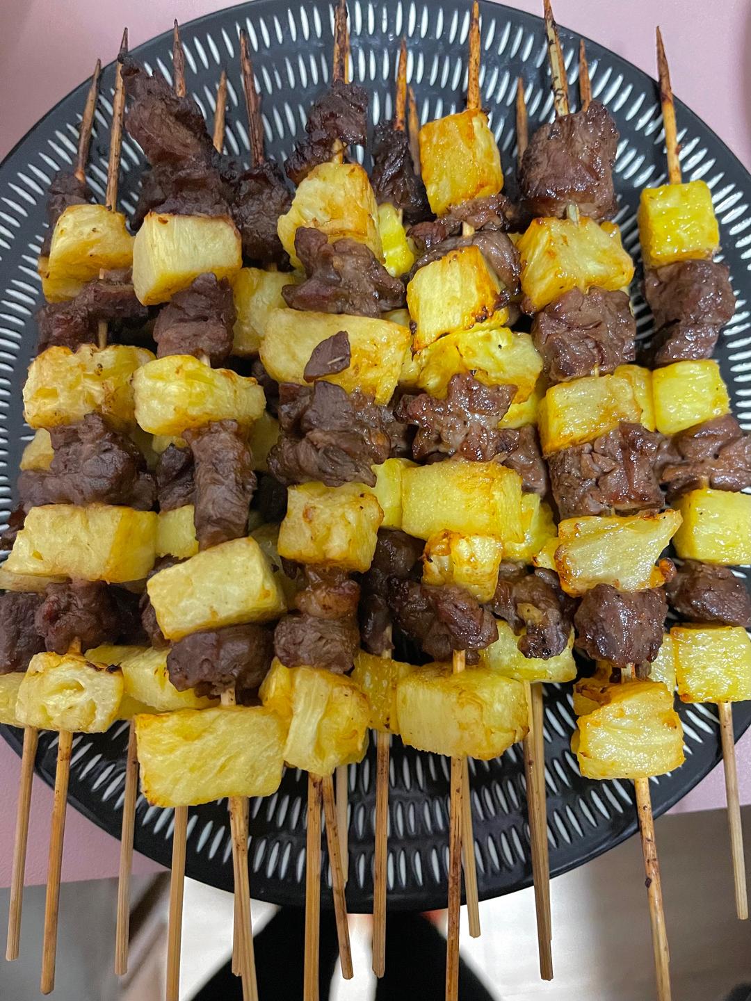 空气炸锅菠萝牛肉串