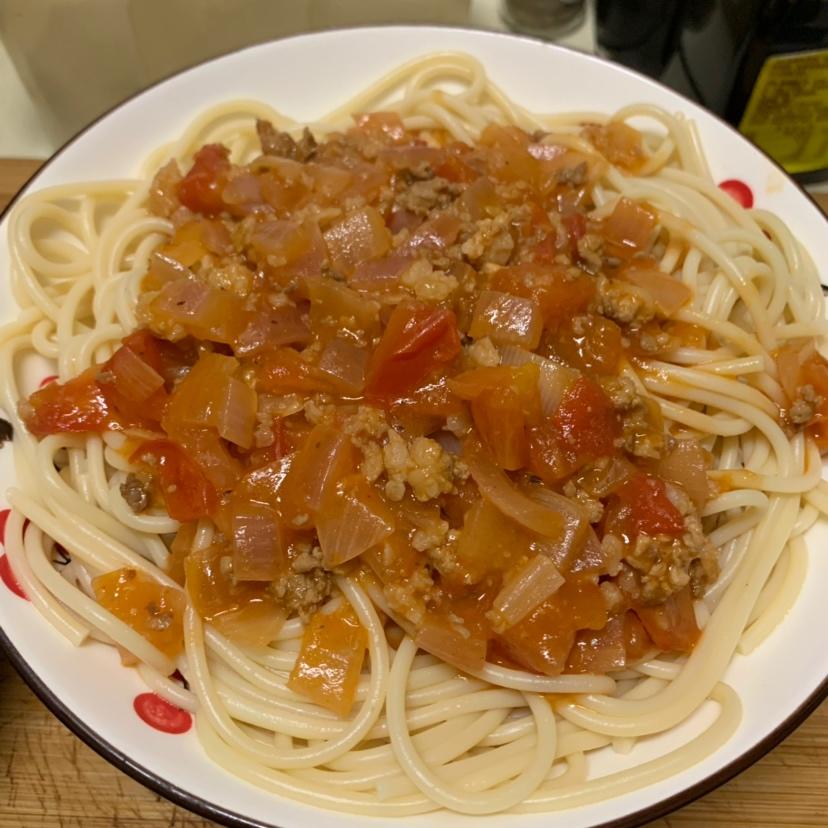 （完胜必胜客的）番茄肉酱意大利面～