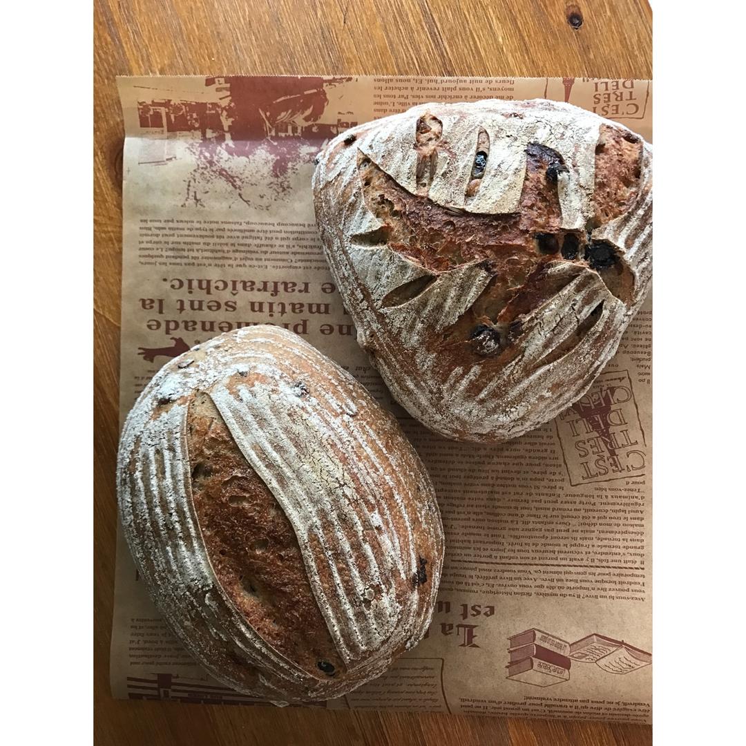 葡萄核桃全麦天然酵种欧包