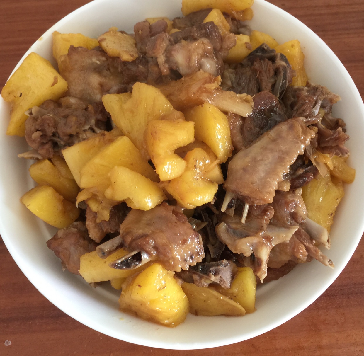 瓶迹天涯做的菠萝炒鸭