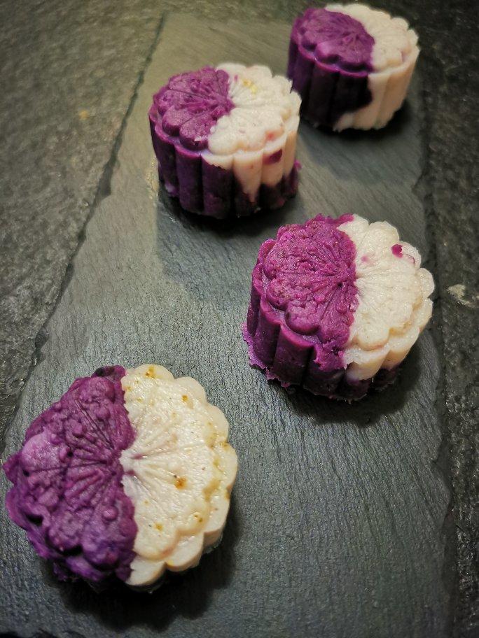 甜品 无忧糕 心怡熊熊做的无忧糕山药,紫薯,牛奶,冰