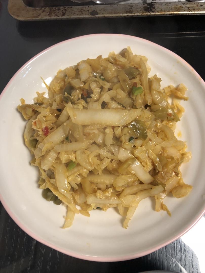 榨菜丝炒白菜