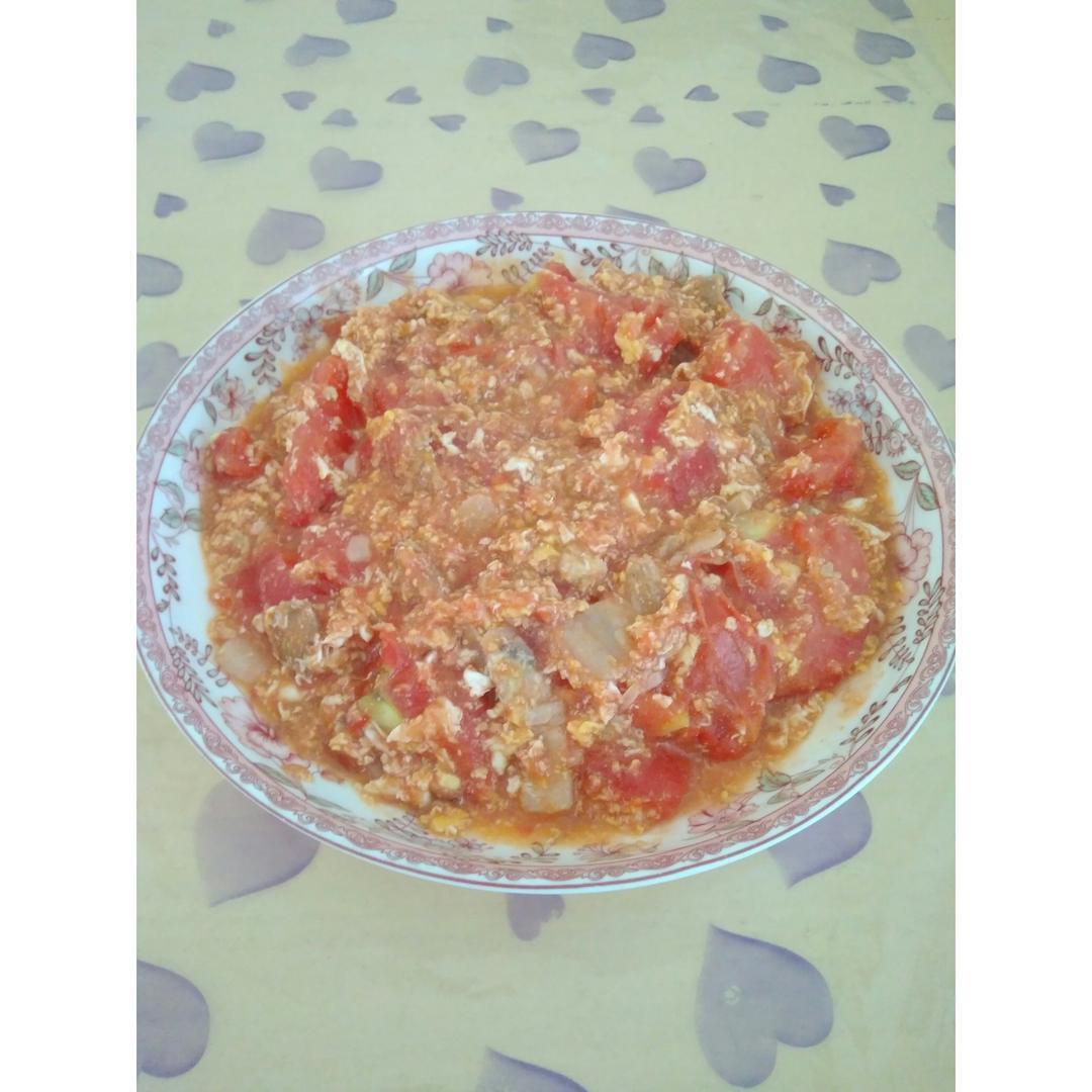 西红柿鸡蛋炒午餐肉