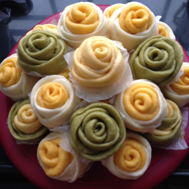 随缘101做的玫瑰花馒头