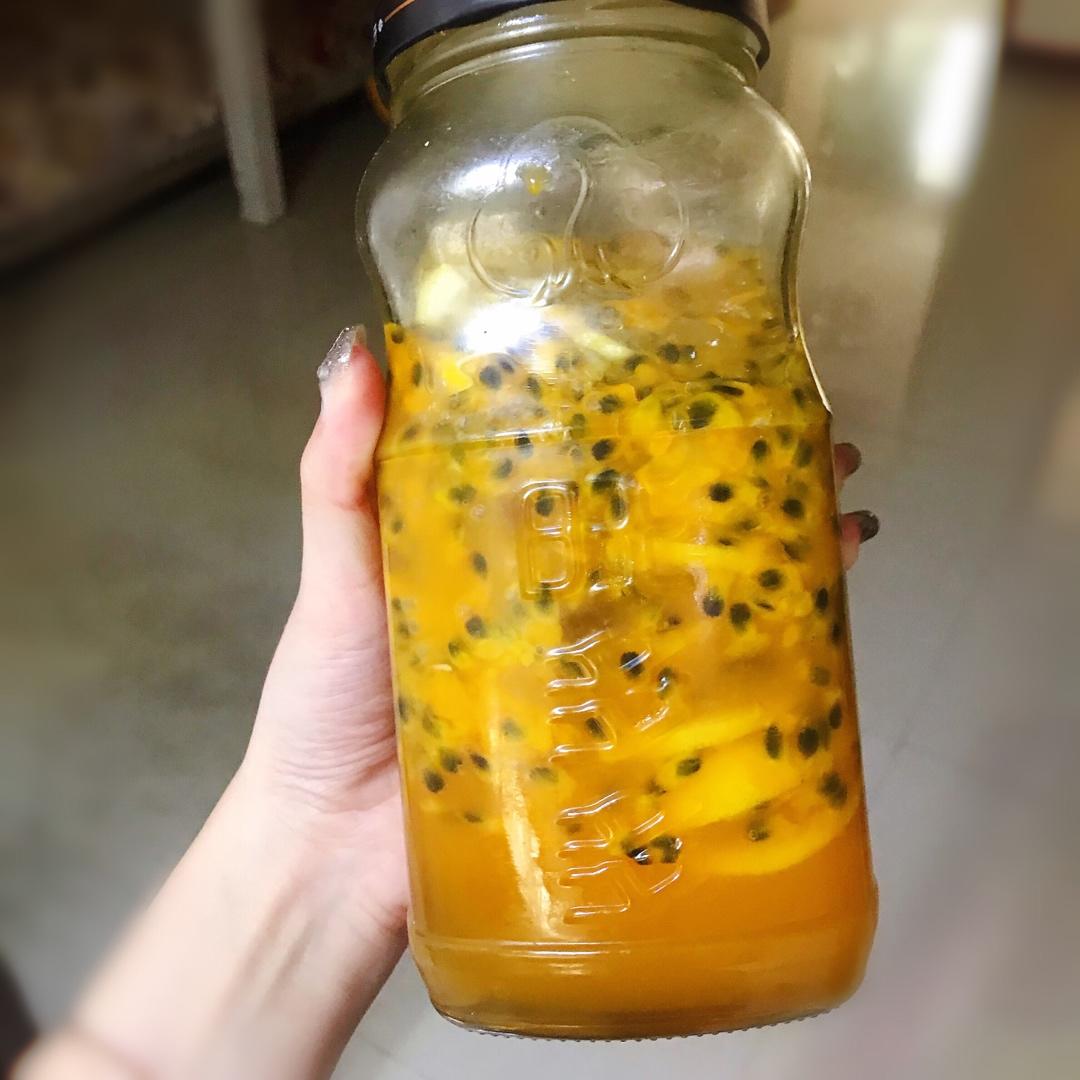柠檬百香果蜂蜜茶