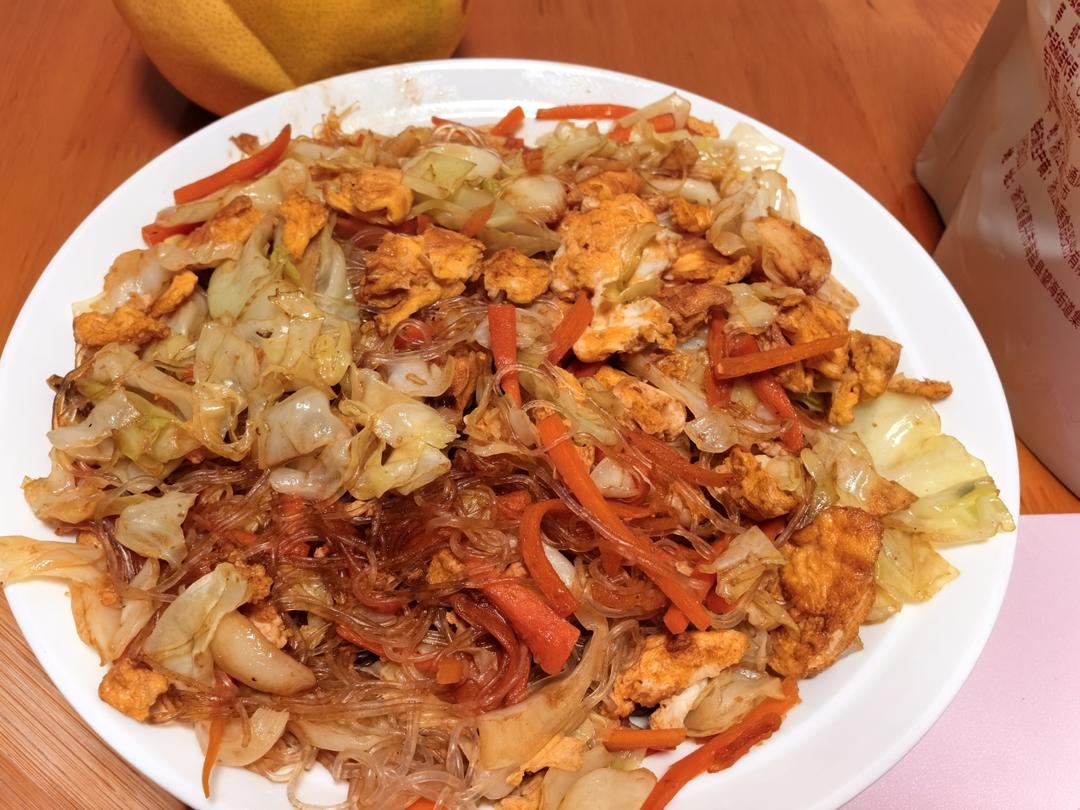 粉丝炒包菜