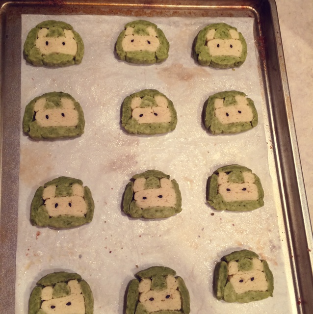 抹茶兔兔曲奇（比熊猫简单！超详细实物图+超良心手绘图）